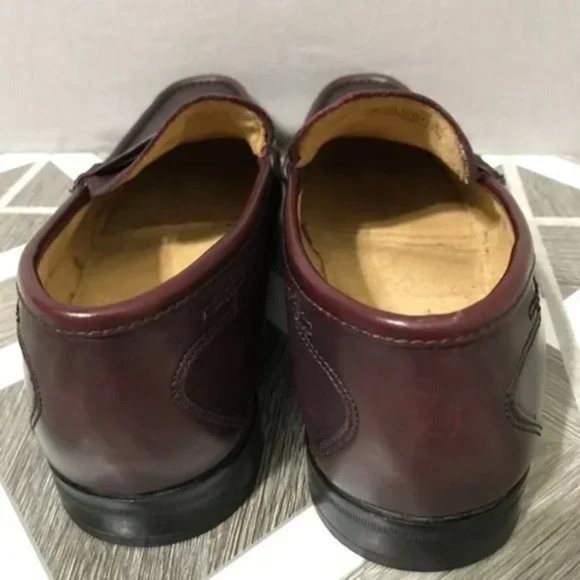 💫Florsheim Burgundy Leather Penny Loafers Sz-10 1/2 D - Picture 5 of 8